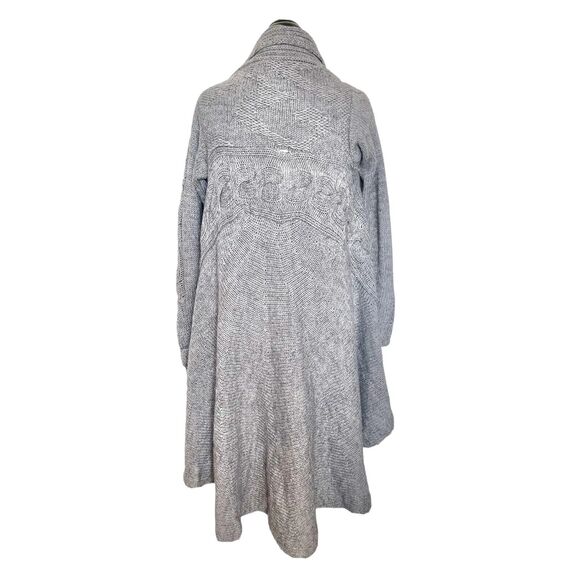Kenar Womens Sz Medium Cardigan Sweater Open Front Gray High Low Alpaca Cozy - Picture 3 of 14
